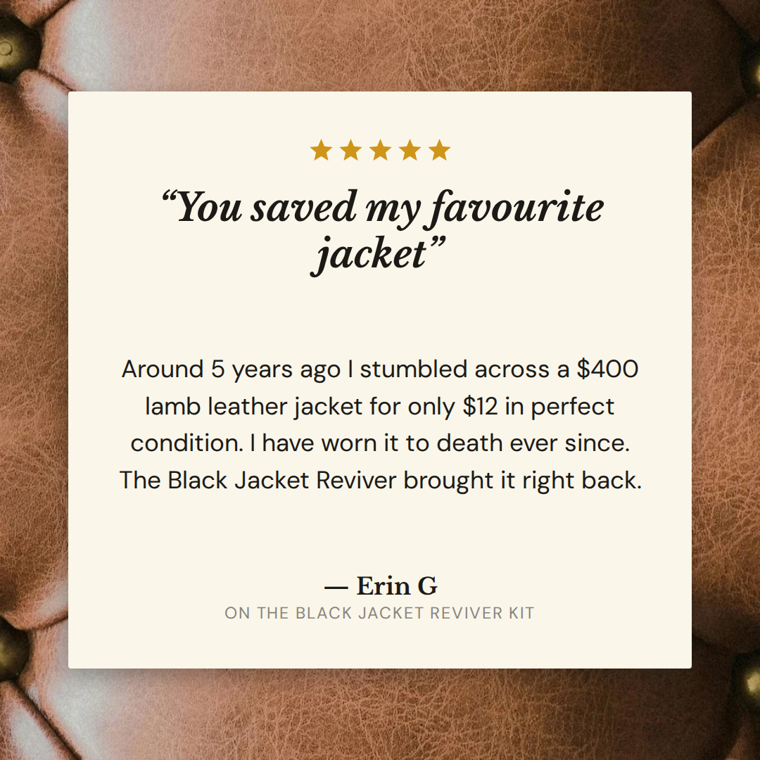 Black Jacket Reviver Leather Repair & Recolouring Leather Hero Australia