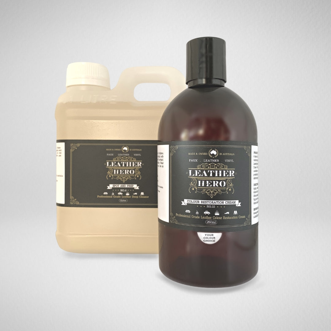 Leather Colour Cream Kit - Oyster Leather Repair & Recolouring Leather Hero Australia