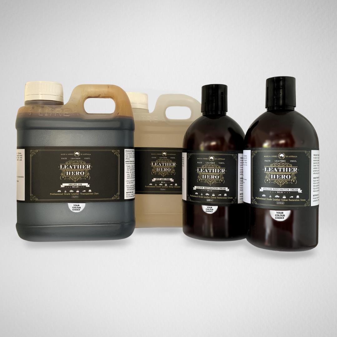 Aniline Restoration Kit - Aniline Cognac Leather Repair & Recolouring Leather Hero Australia